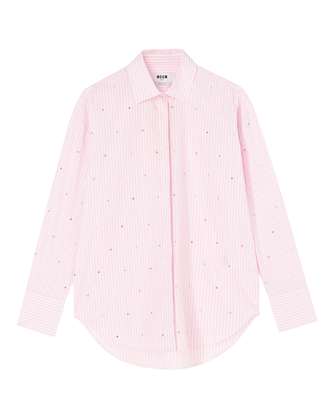 MSGM хлопковая рубашка  с кристаллами  артикул 3641MDE18X марки MSGM купить за 47700 руб.