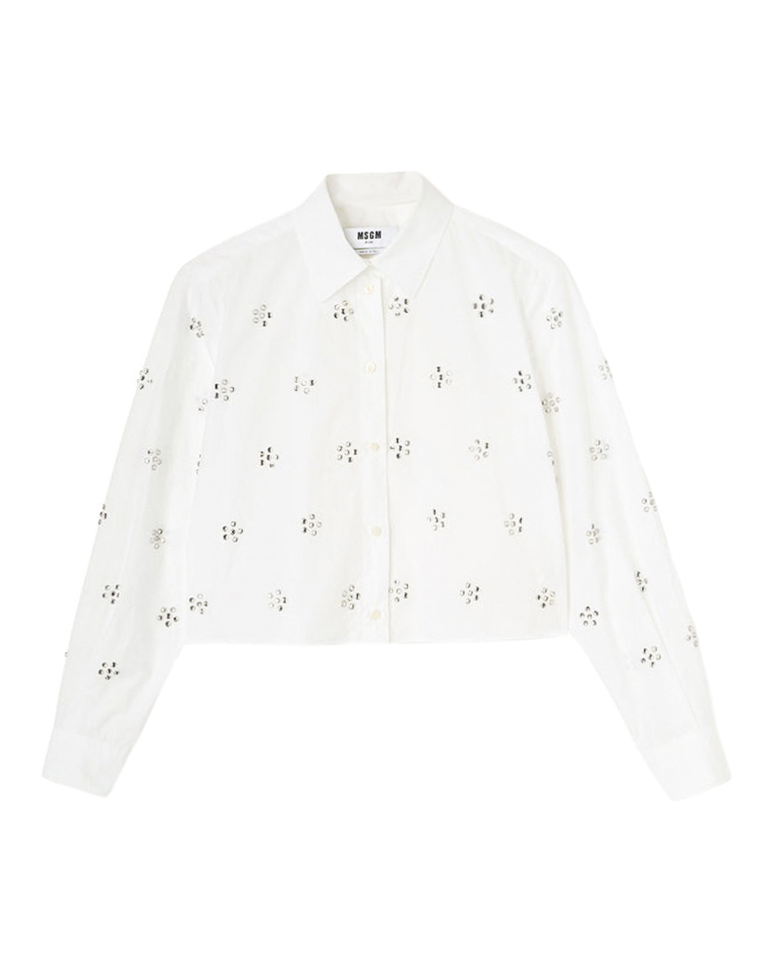 MSGM хлопковая блуза с кристаллами  артикул 3641MDE19X марки MSGM купить за 55200 руб.