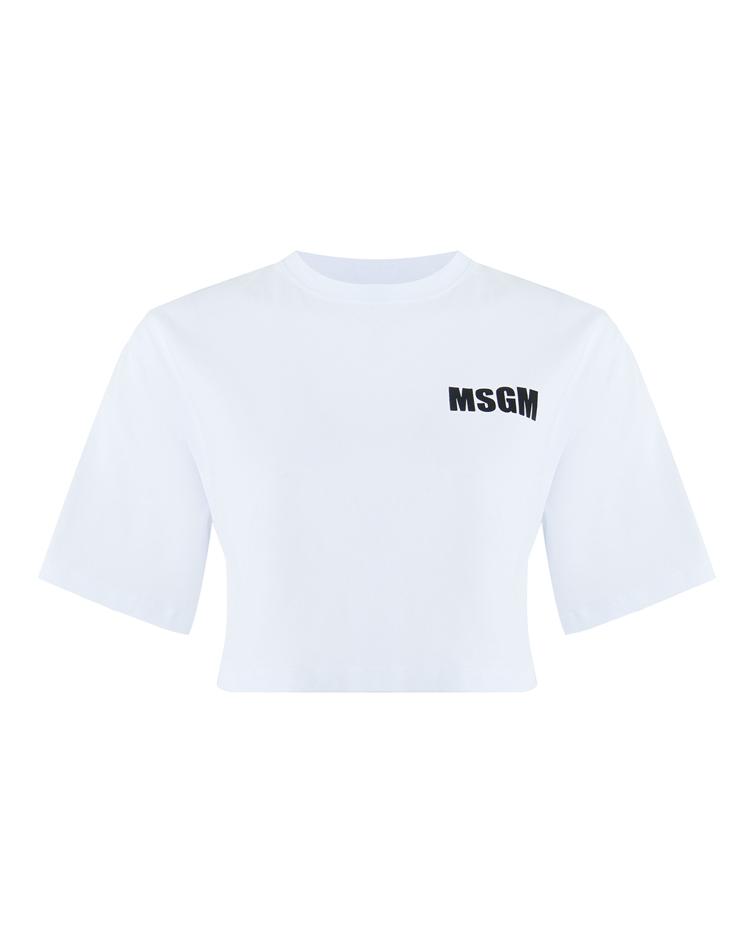 MSGM футболка укороченная из 100% хлопка артикул 3641MDM94 марки MSGM купить за 18000 руб.