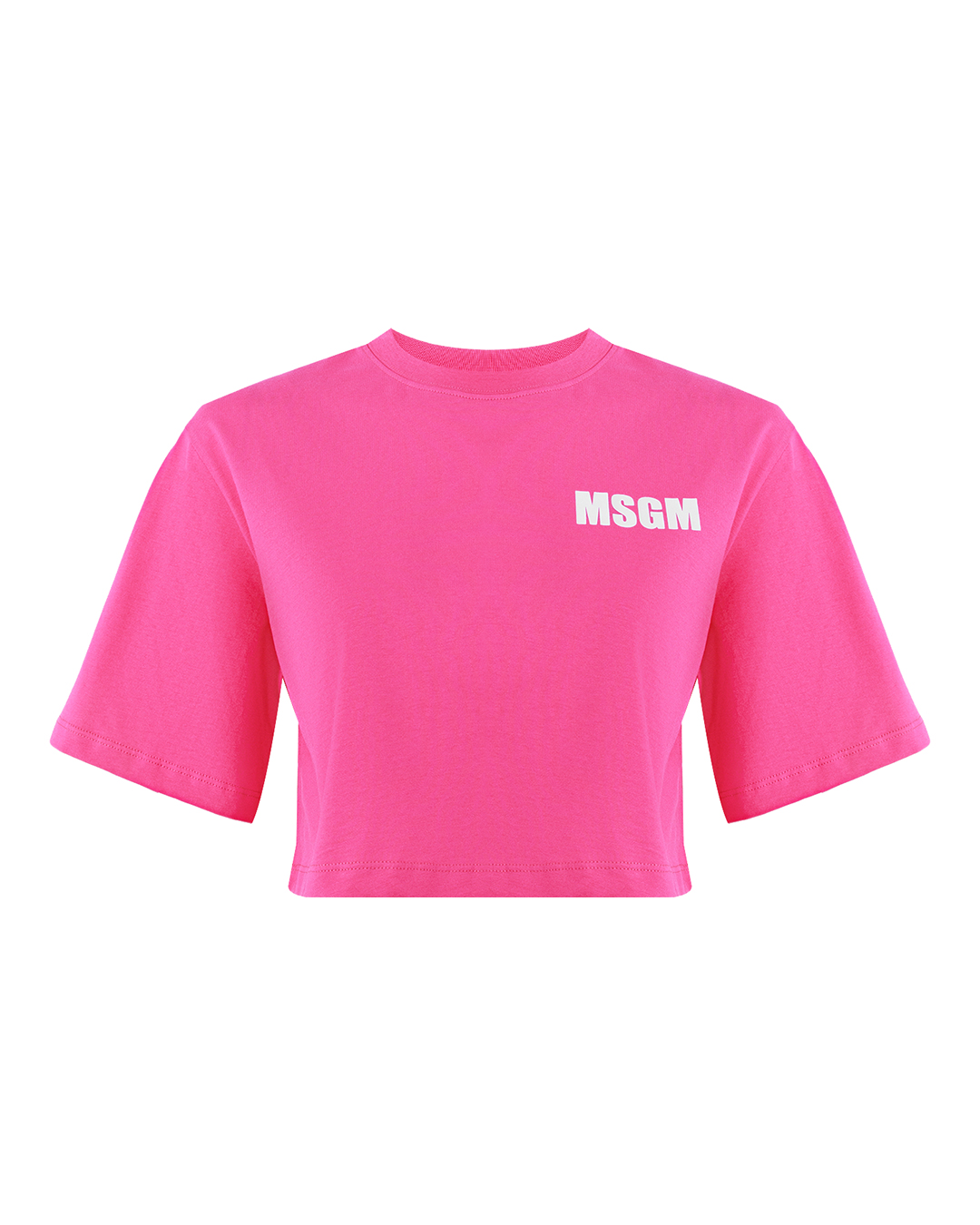 MSGM футболка укороченная из 100% хлопка артикул 3641MDM94 марки MSGM купить за 18000 руб.