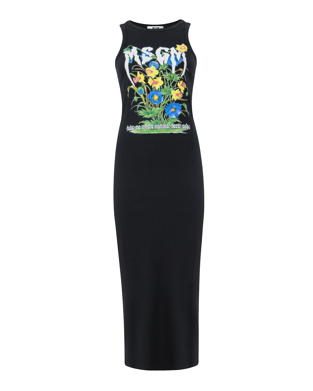 MSGM платье  с принтом и разрезами артикул 3842MDA88 марки MSGM купить за 40400 руб.
