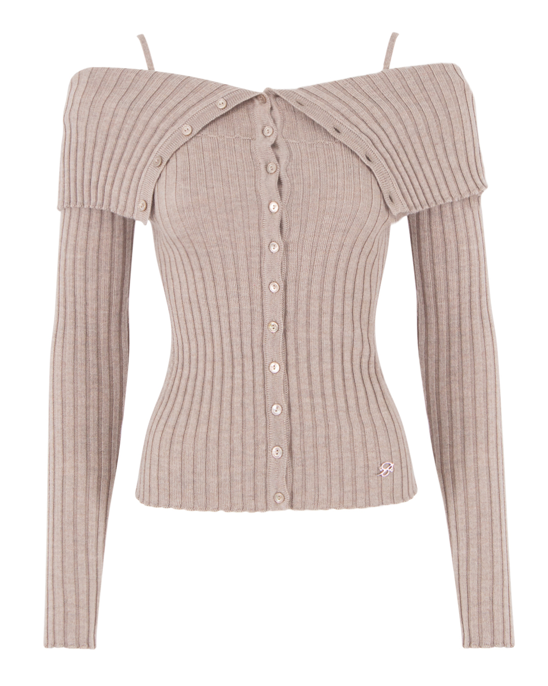 BLUMARINE кардиган из шерсти в рубчик  артикул 4M034A марки BLUMARINE купить за 92400 руб.