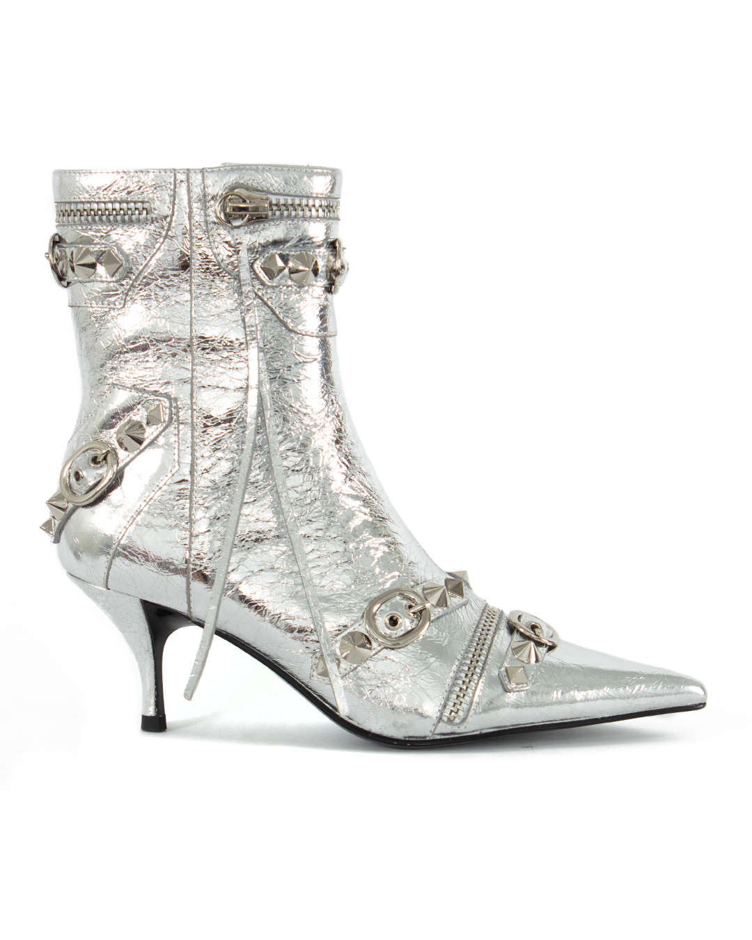 JEFFREY CAMPBELL ботильоны из жатой кожи с клепками  артикул AL-ROCK марки JEFFREY CAMPBELL купить за 32800 руб.