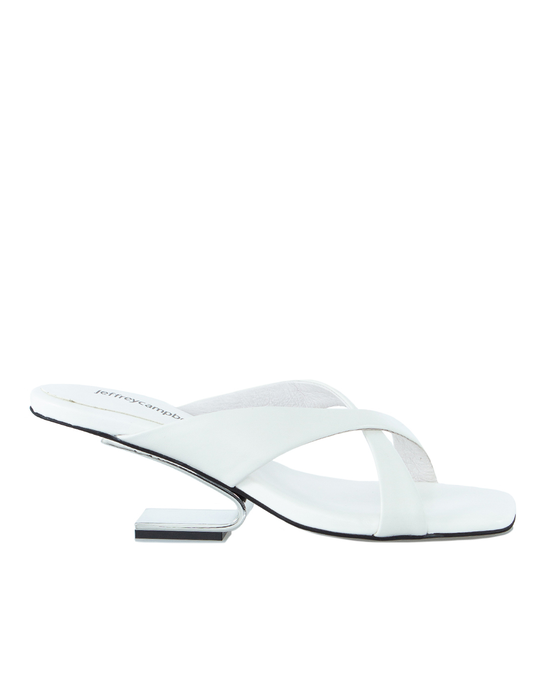 JEFFREY CAMPBELL кожаные босоножки на графичном каблуке  артикул At-Ease марки JEFFREY CAMPBELL купить за 7400 руб.
