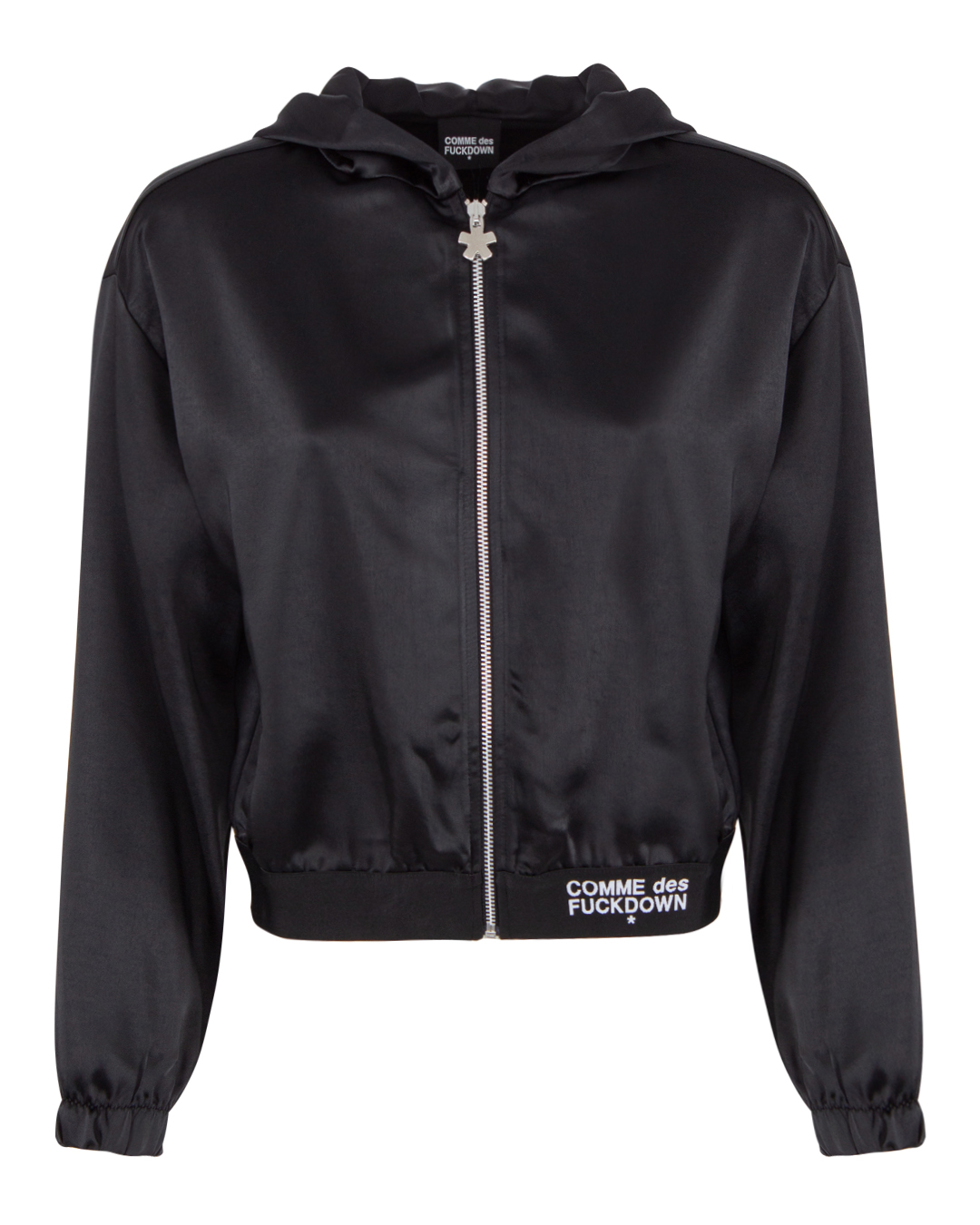 COMME des FUCKDOWN олимпийка из атласного материала артикул CFABW00066 марки COMME des FUCKDOWN купить за 28000 руб.