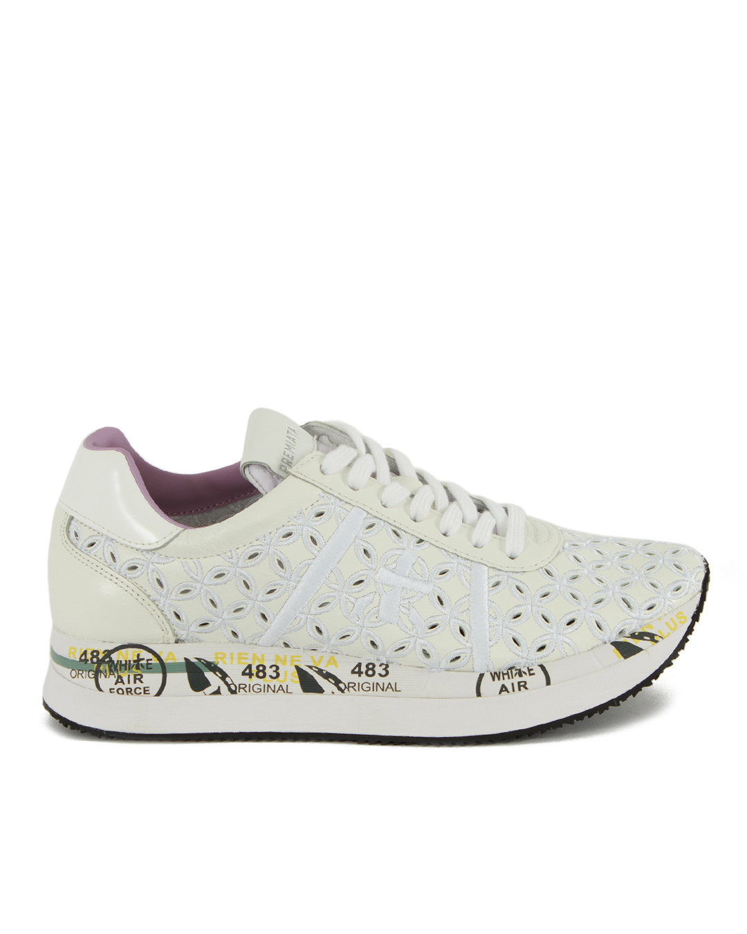 Premiata sport кожаные кроссовки с вышивкой  артикул CONNY VAR6749 марки Premiata sport купить за 33900 руб.