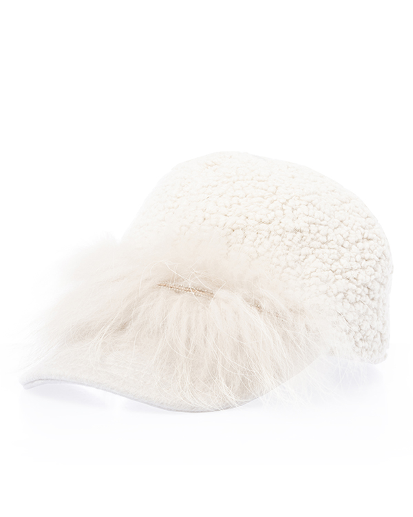 PANICALE кепка из шерсти с отделкой мехом  артикул D27CAP1 марки PANICALE купить за 26900 руб.
