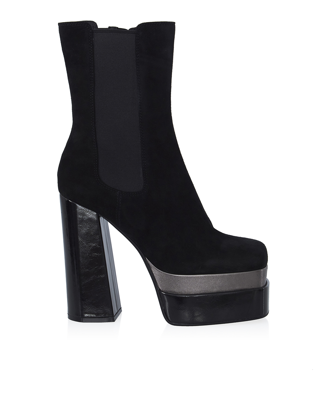 JEFFREY CAMPBELL замшевые ботильоны на массивном каблуке и платформе  артикул DANCE-QUN марки JEFFREY CAMPBELL купить за 34600 руб.