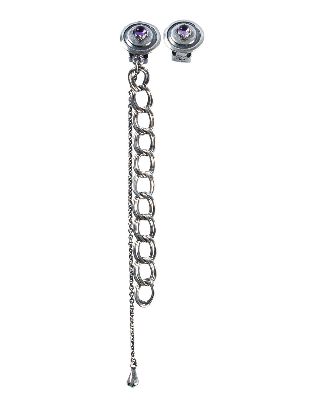 MIDGARD клипсы из серебра с аметистом  артикул EARTH AND CHAINS марки MIDGARD купить за 19600 руб.