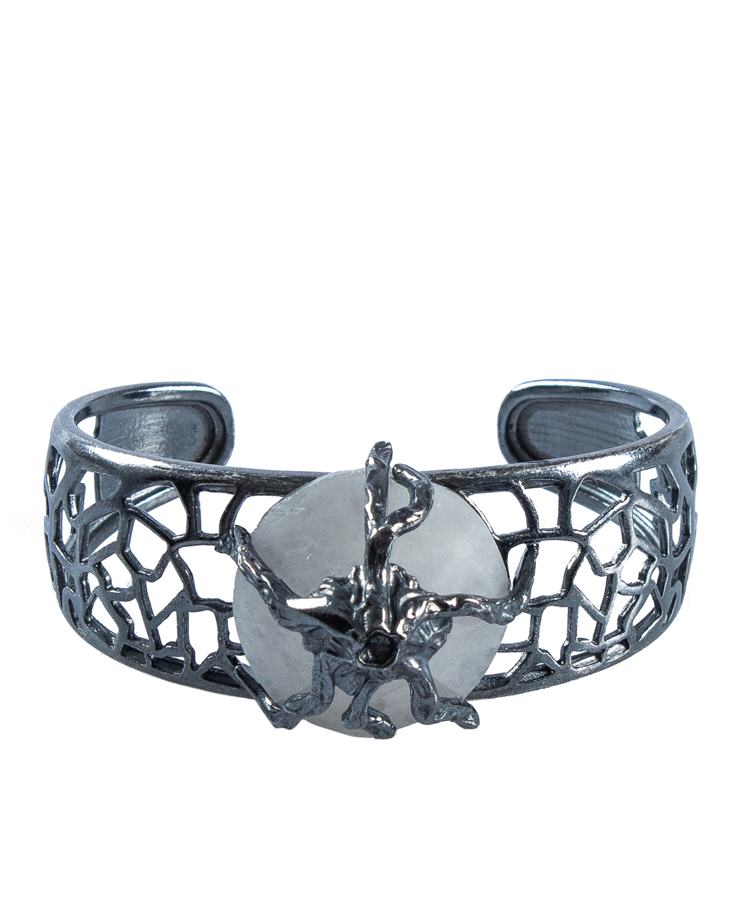 MIDGARD открытый браслет из серебра с кварцем  артикул ERRUPTION BRACELET марки MIDGARD купить за 26500 руб.