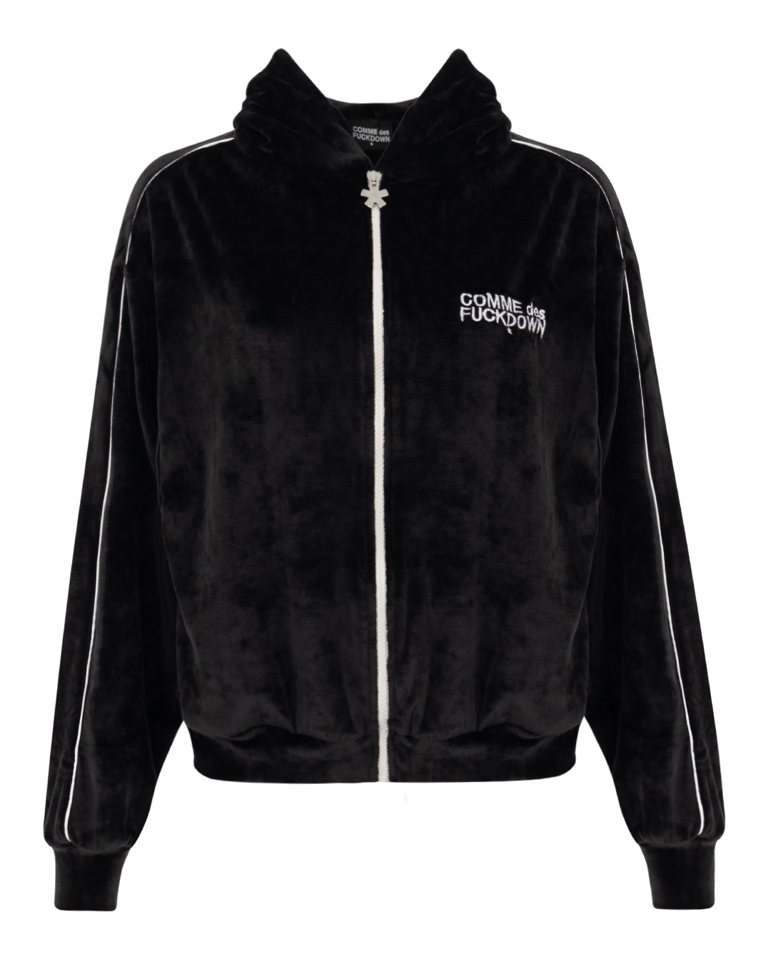 COMME des FUCKDOWN олимпийка из велюра артикул FDW4CFABW01082 марки COMME des FUCKDOWN купить за 28000 руб.