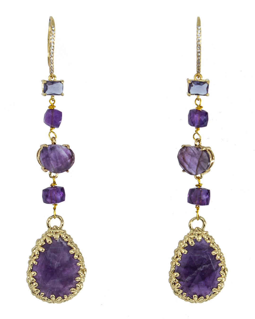 Rocca Florentina серьги с камнями аметиста  артикул OD297/23G марки Rocca Florentina купить за 14400 руб.