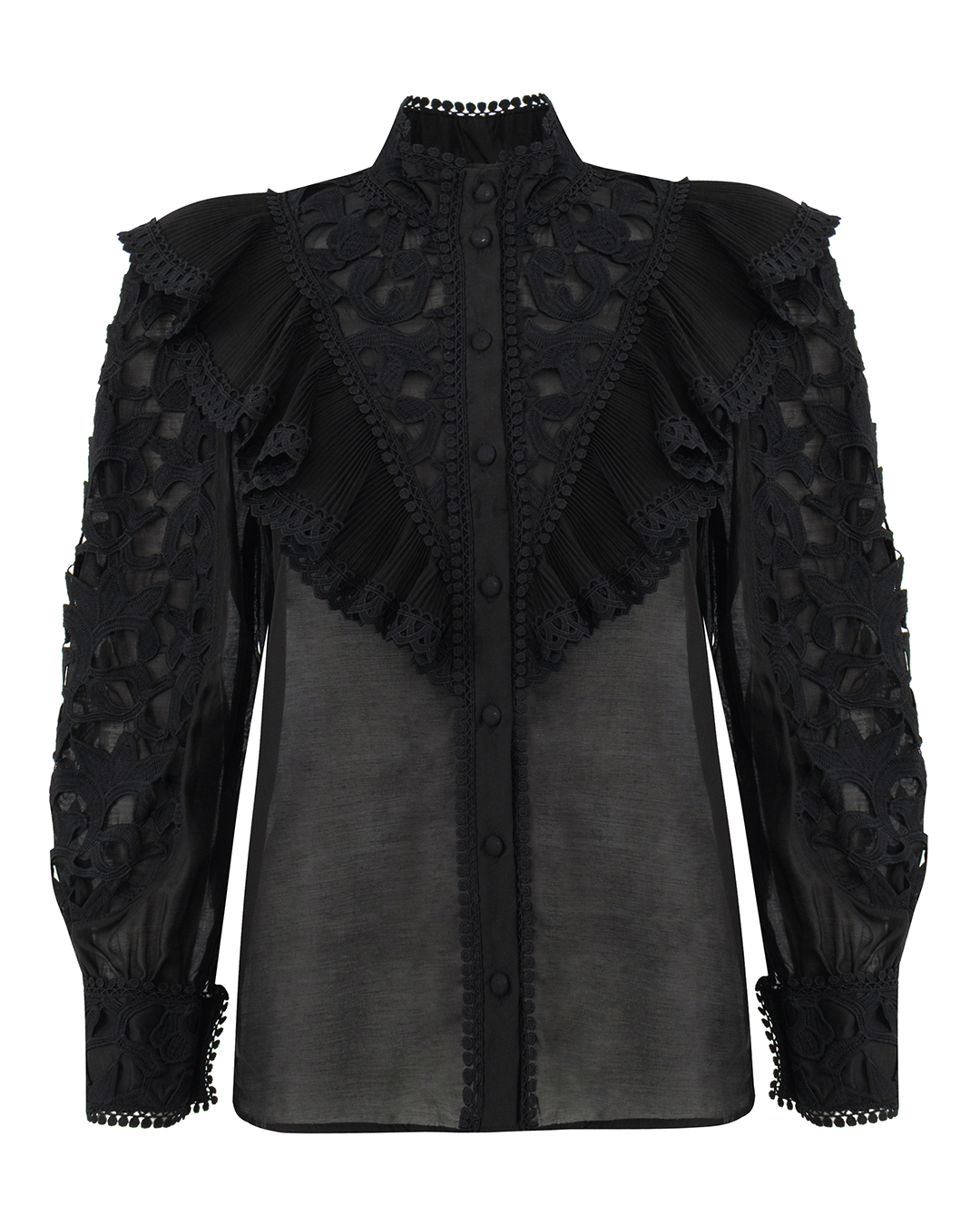 Paperlace блуза с рюшами из кружев артикул P25-418 марки Paperlace купить за 18500 руб.