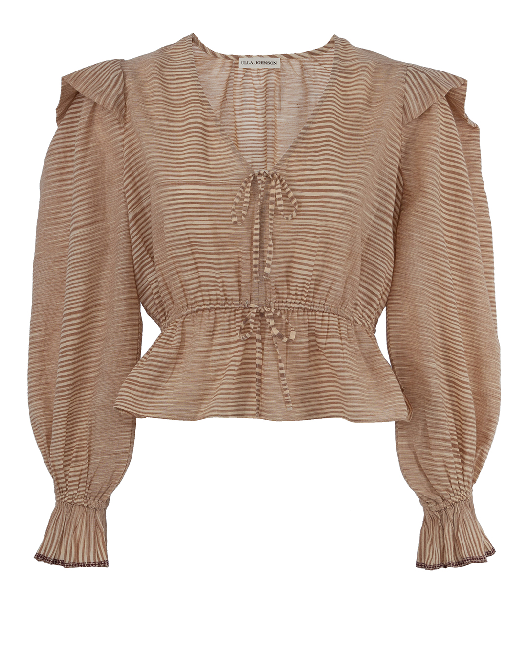ULLA JOHNSON блуза из хлопка в полоску  артикул PS220242 марки ULLA JOHNSON купить за 40000 руб.
