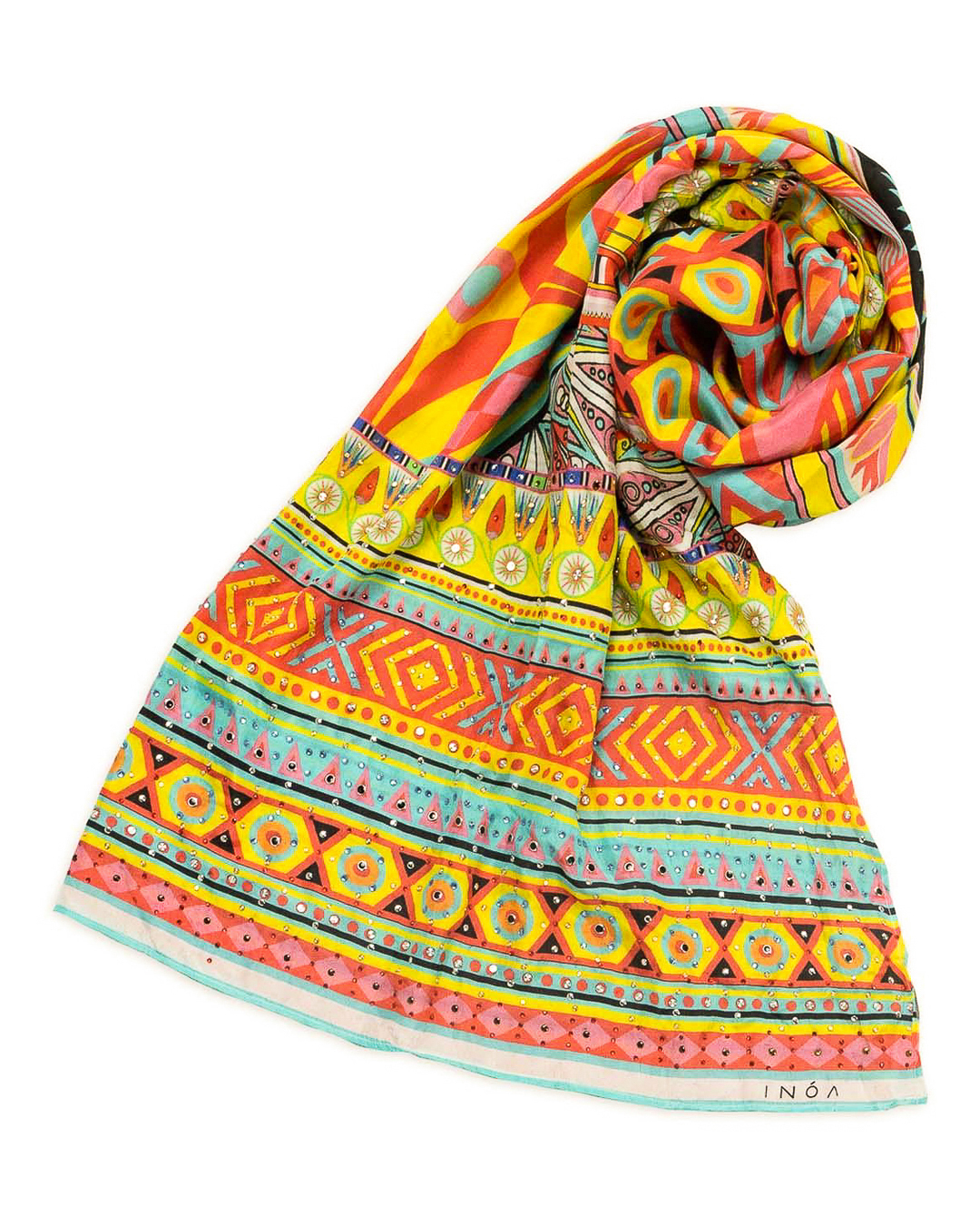 INOA шарф с рисунком  артикул RECTANG SCARF марки INOA купить за 23300 руб.