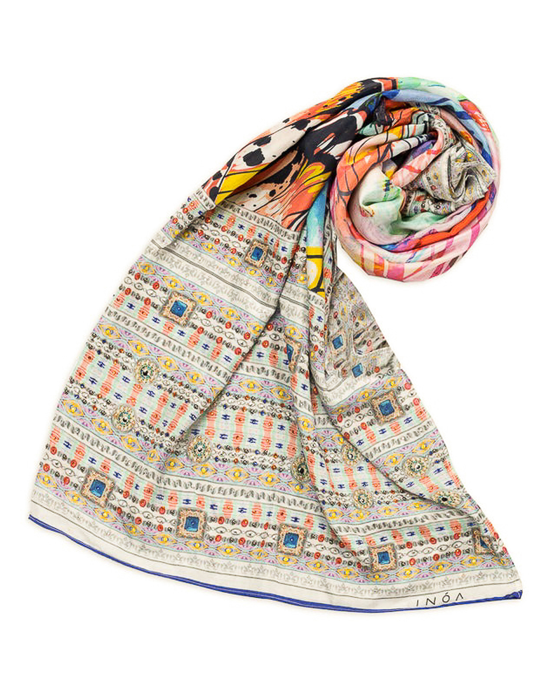 INOA шарф с рисунком  артикул RECTANG SCARF марки INOA купить за 23300 руб.