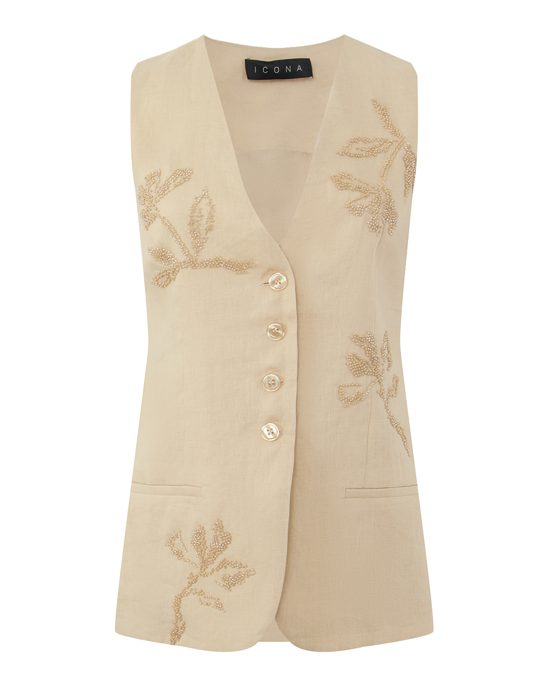 ICONA BY KAOS жилет с отделкой бисером  артикул RP5NT072 марки ICONA BY KAOS купить за 35200 руб.