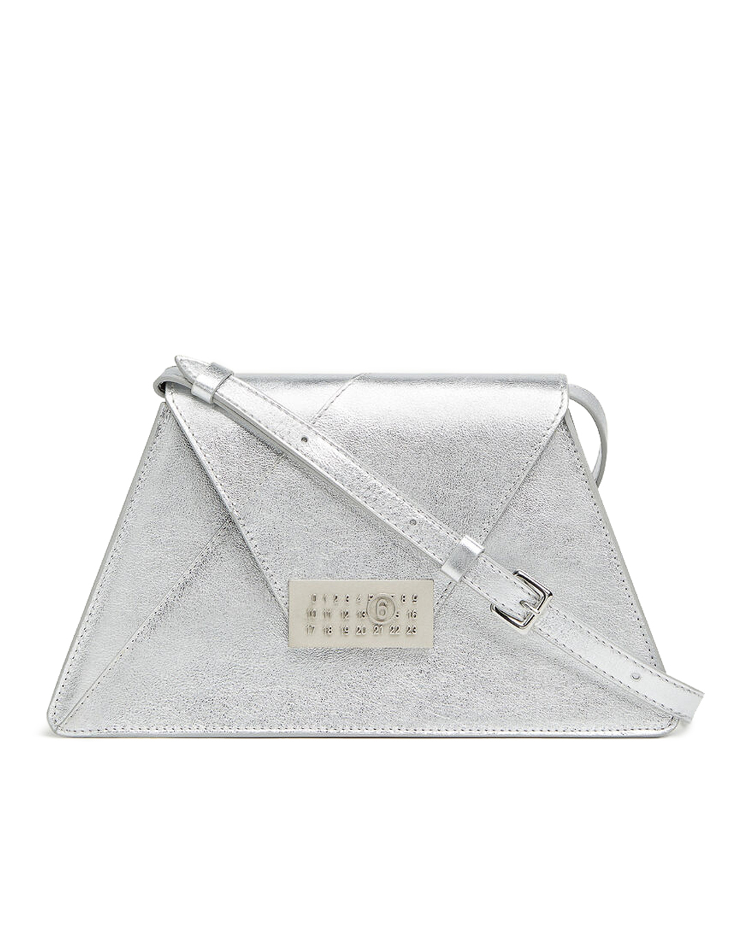 MM6 Maison Margiela кожаная сумка металлик  артикул SB6ZH0005 марки MM6 Maison Margiela купить за 85900 руб.