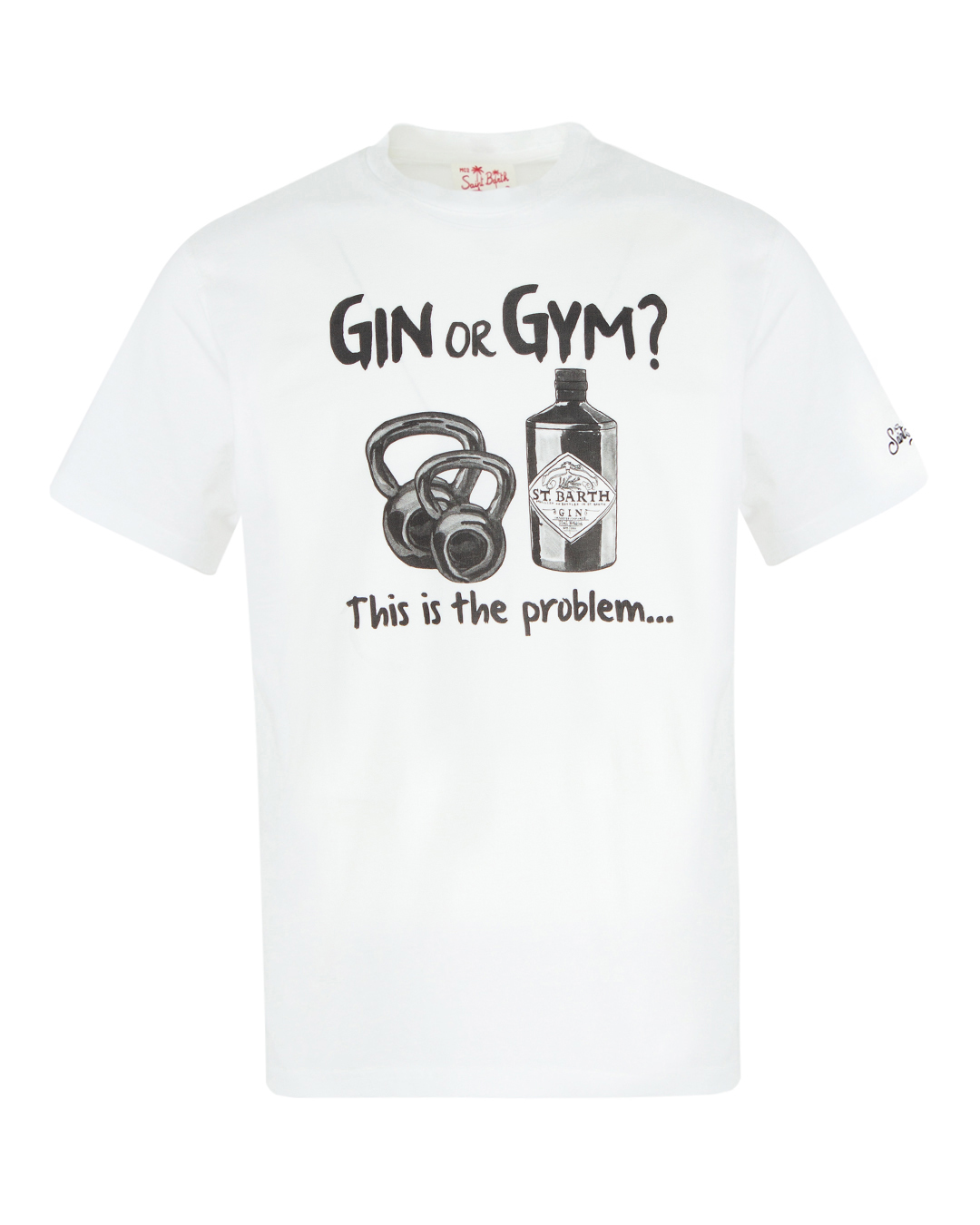 MC2 Saint Barth футболка с принтом  артикул STBM TSHIRT GIN OR GYM марки MC2 Saint Barth купить за 12400 руб.