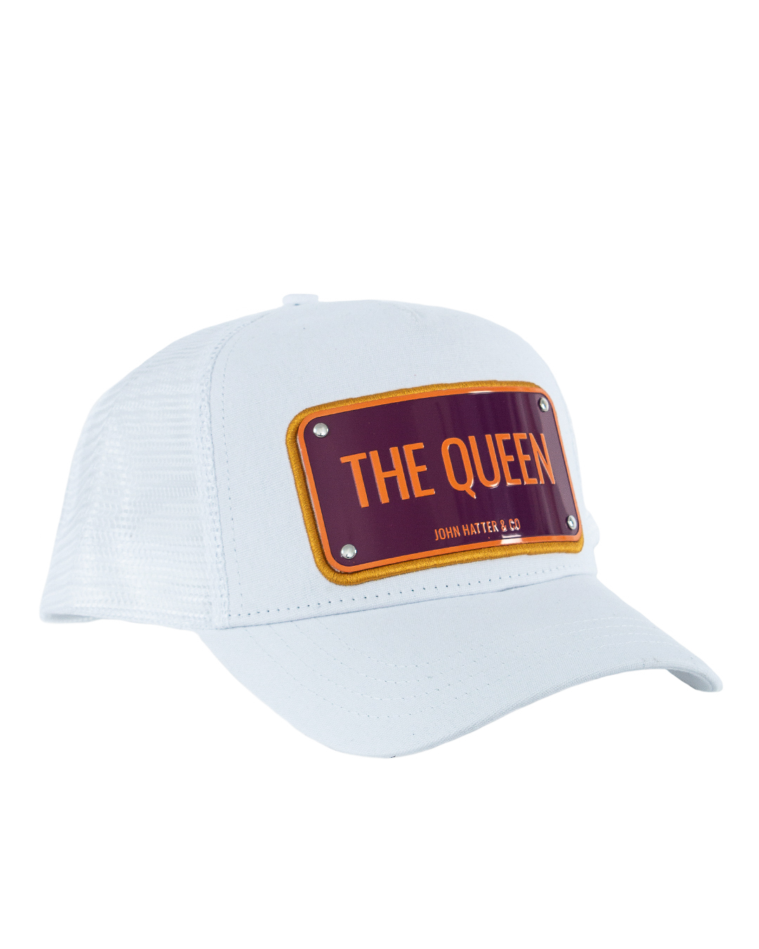 John Hatter & Co бейсболка с декоративной табличкой  артикул THE QUEEN WHITE марки John Hatter & Co купить за 15200 руб.