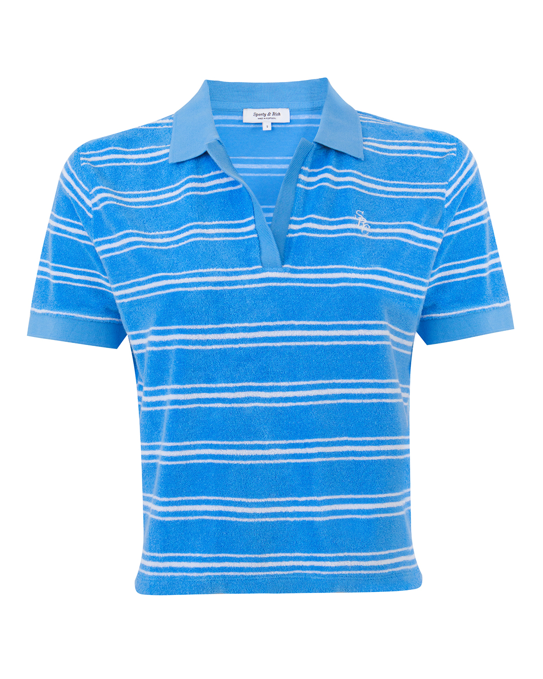 Sporty & Rich поло в полоску артикул TO001620302BL марки Sporty & Rich купить за 23800 руб.