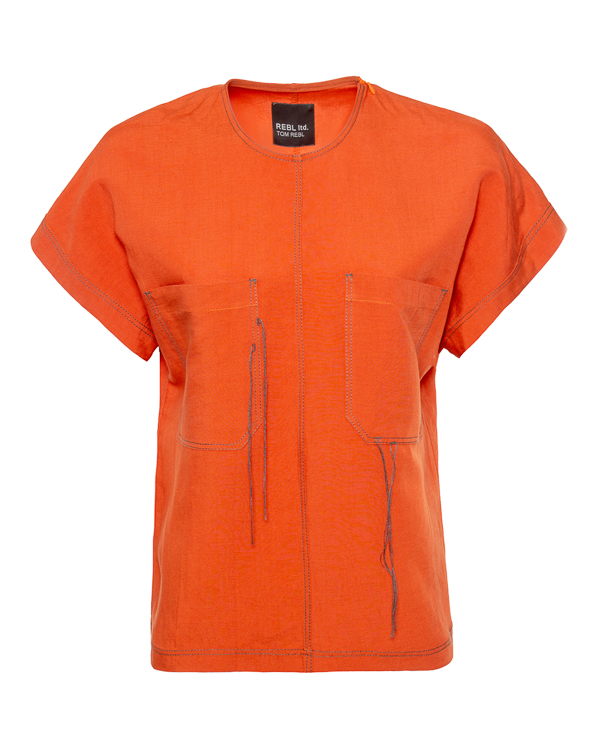 TOM REBL футболка из вискозы и льна  артикул TU0647/3723 марки TOM REBL купить за 7200 руб.