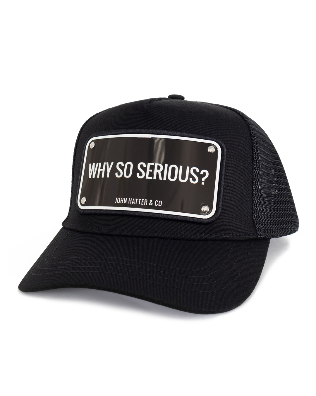 John Hatter & Co бейсболка с текстовым принтом артикул WHY SO SERIOUS марки John Hatter & Co купить за 15200 руб.