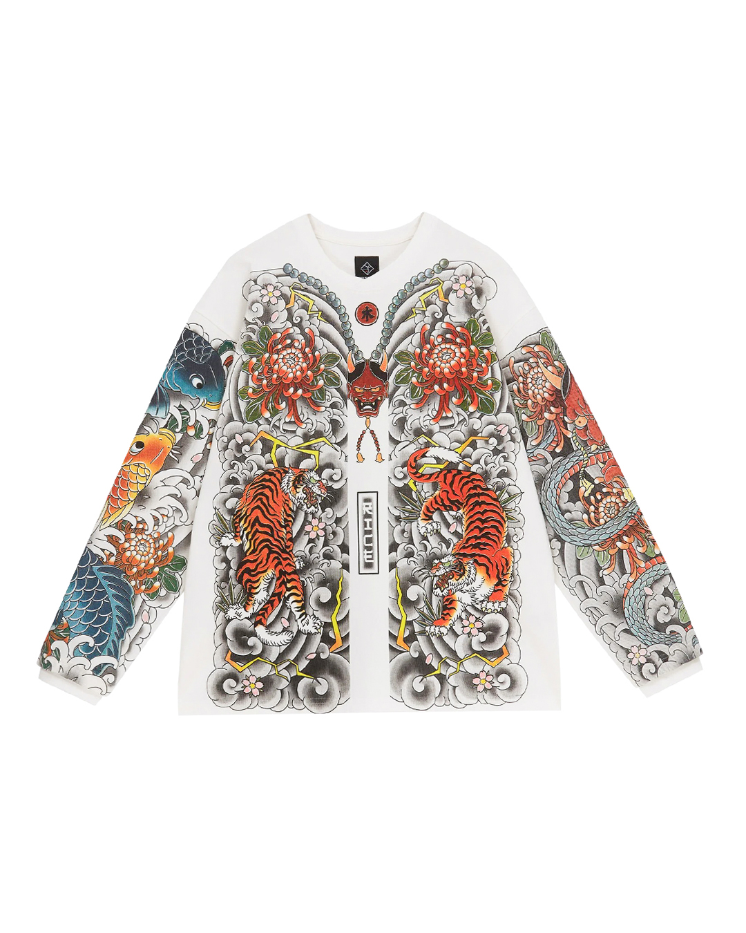 RICE WEAR хлопковый лонгслив с принтом  артикул yakuza марки RICE WEAR купить за 15000 руб.